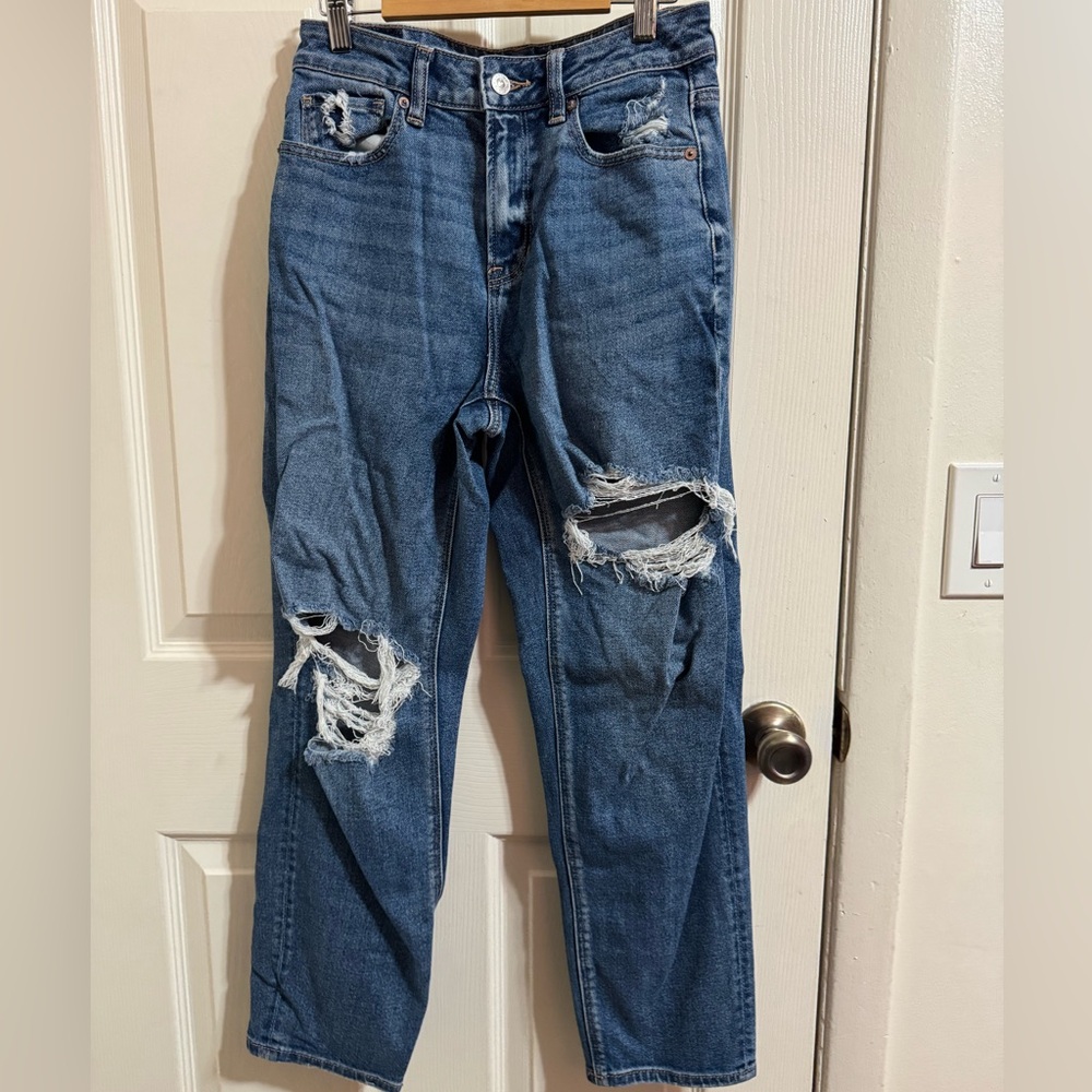 American Eagle Outfitters Distressed Blue Ripped Jeans